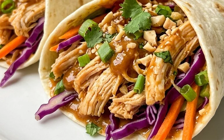 Thai Peanut Chicken Wraps