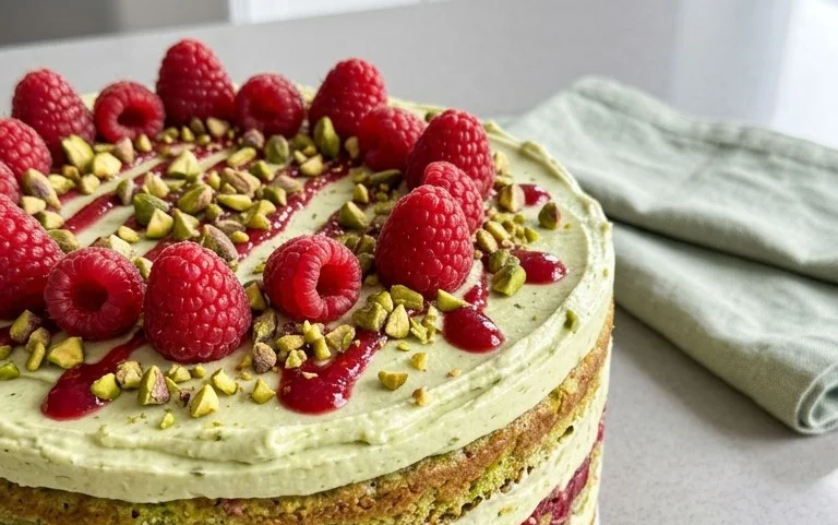Pistachio Raspberry Cake