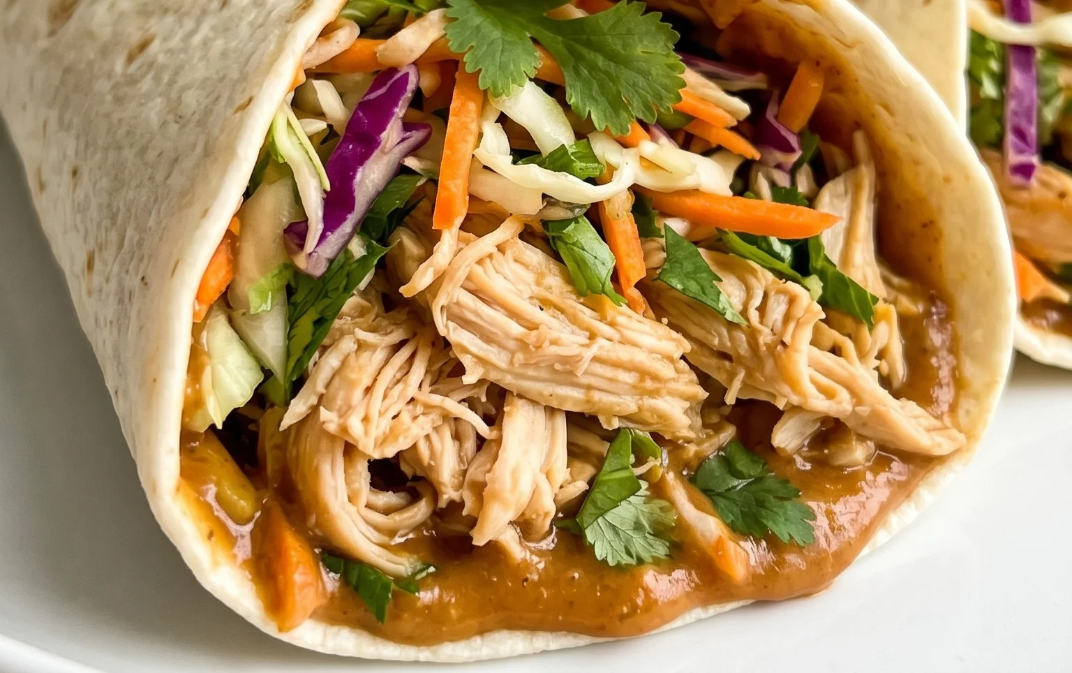Thai Chicken Wrap with Crunchy Asian Slaw