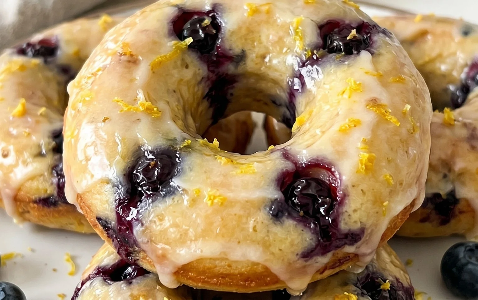 Baked Lemon Blueberry Doughnuts