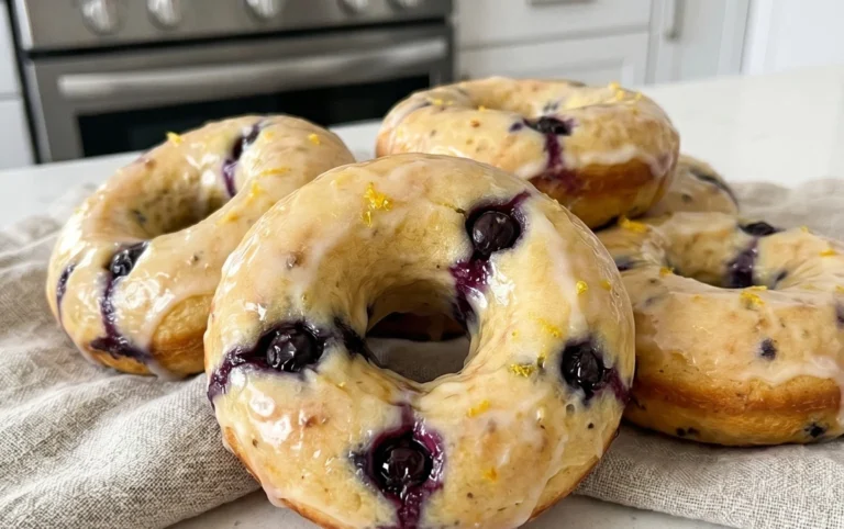 Baked Lemon Blueberry Doughnuts