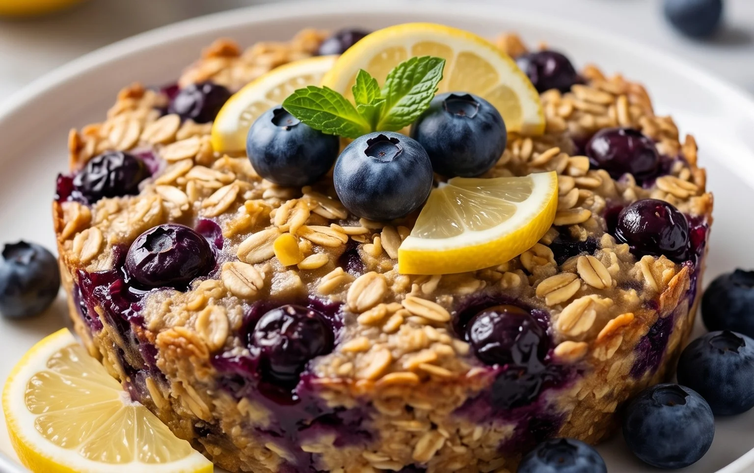 Lemon Blueberry Baked Oats