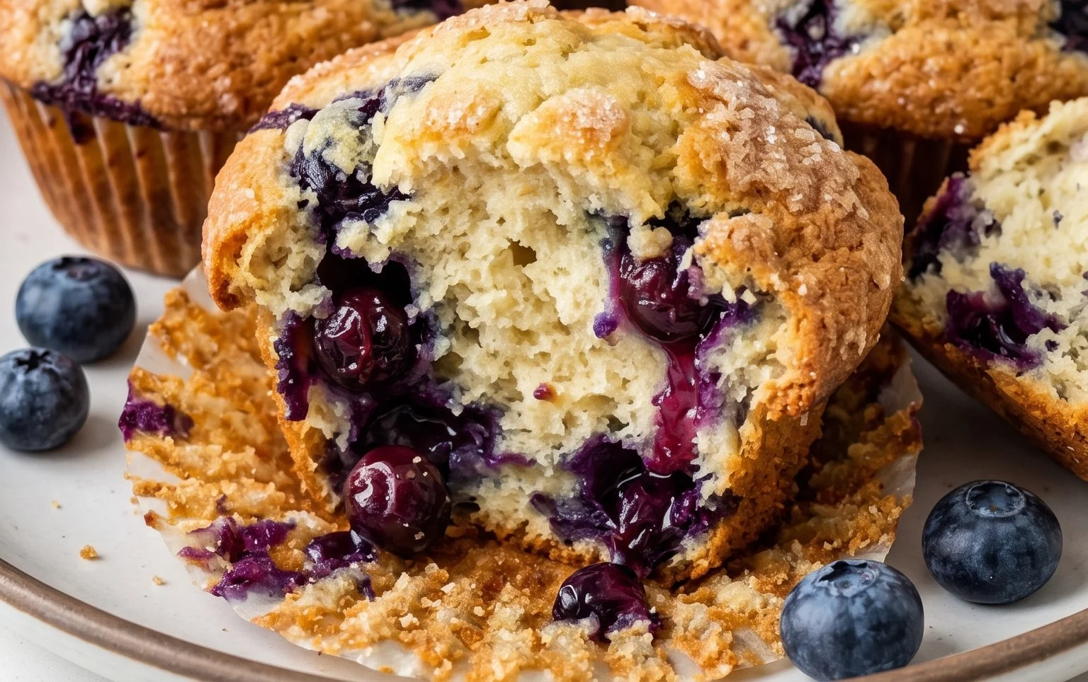 Sour Cream Blueberry Muffins