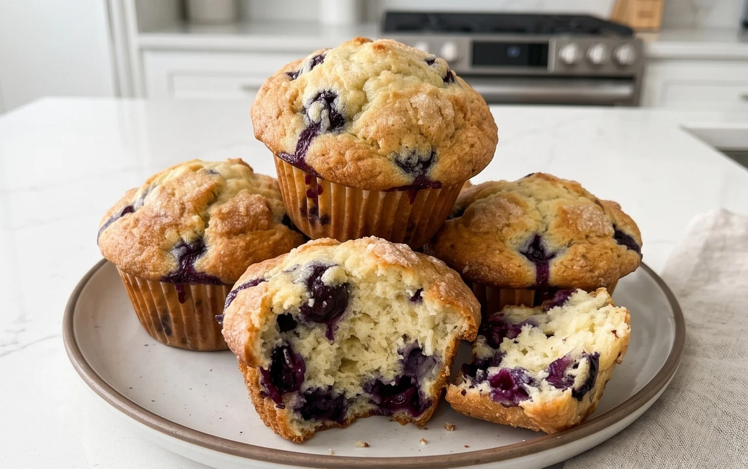 Sour Cream Blueberry Muffins