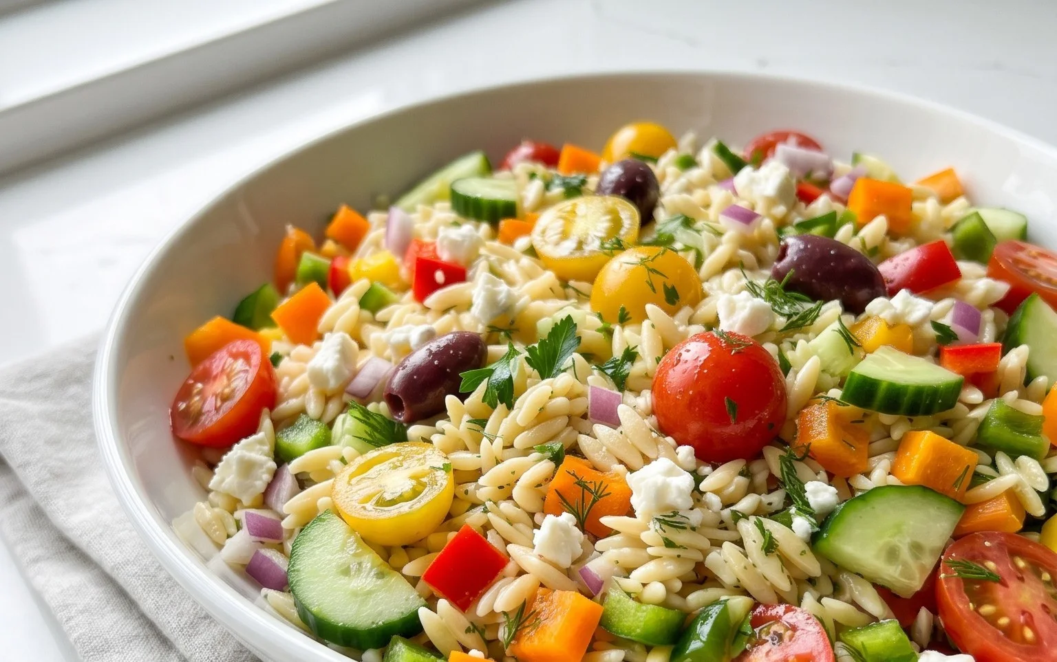 Rainbow Orzo Salad