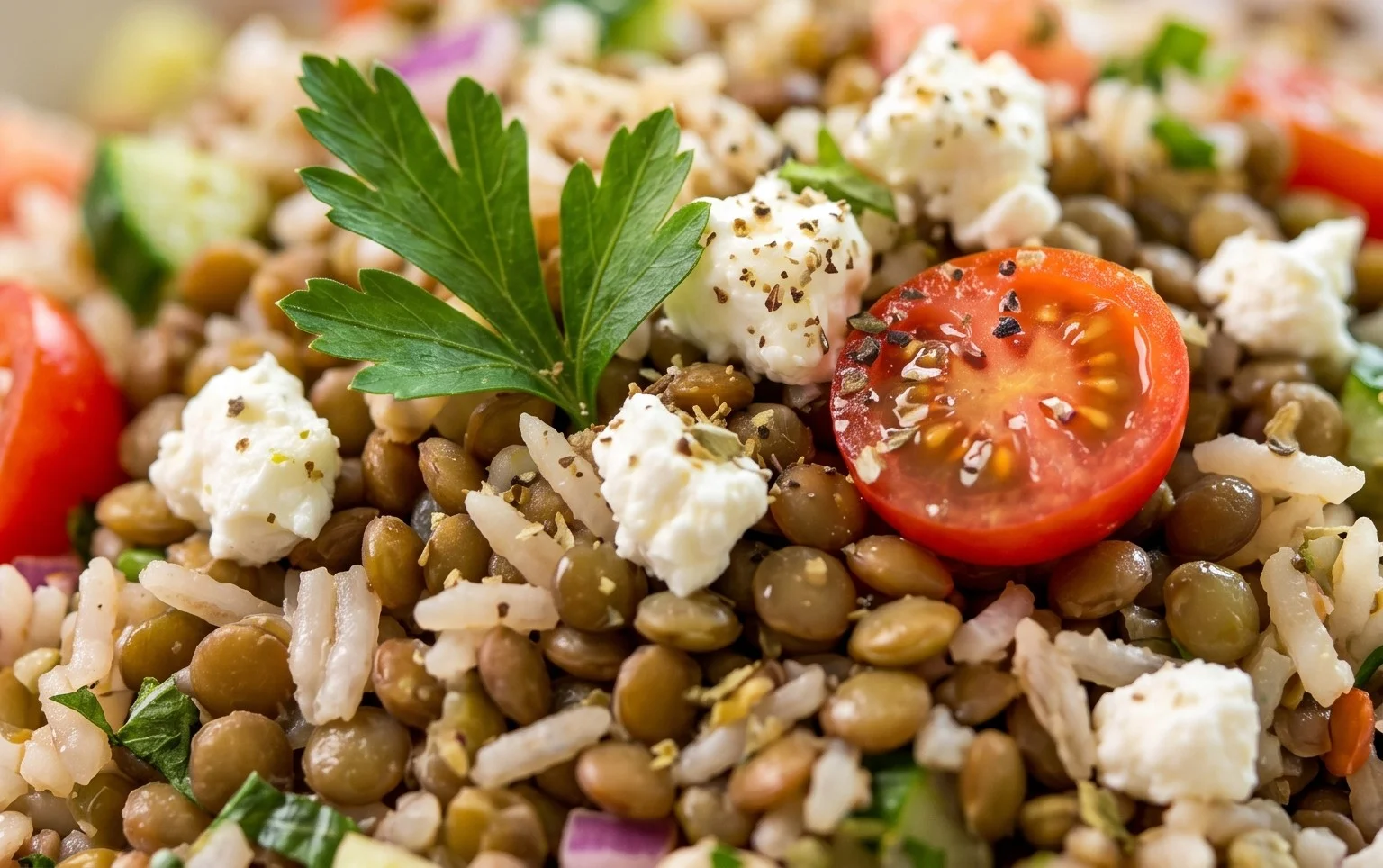 Easy Mediterranean Lentils and Rice