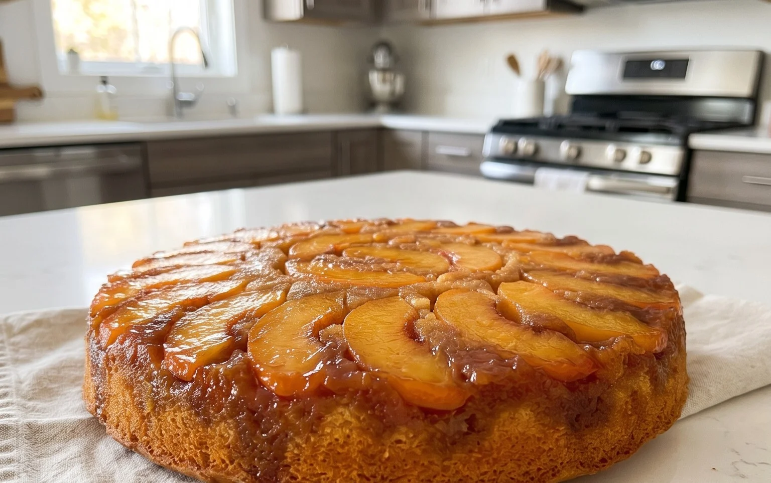 Peach Upside-Down Cake Recipe