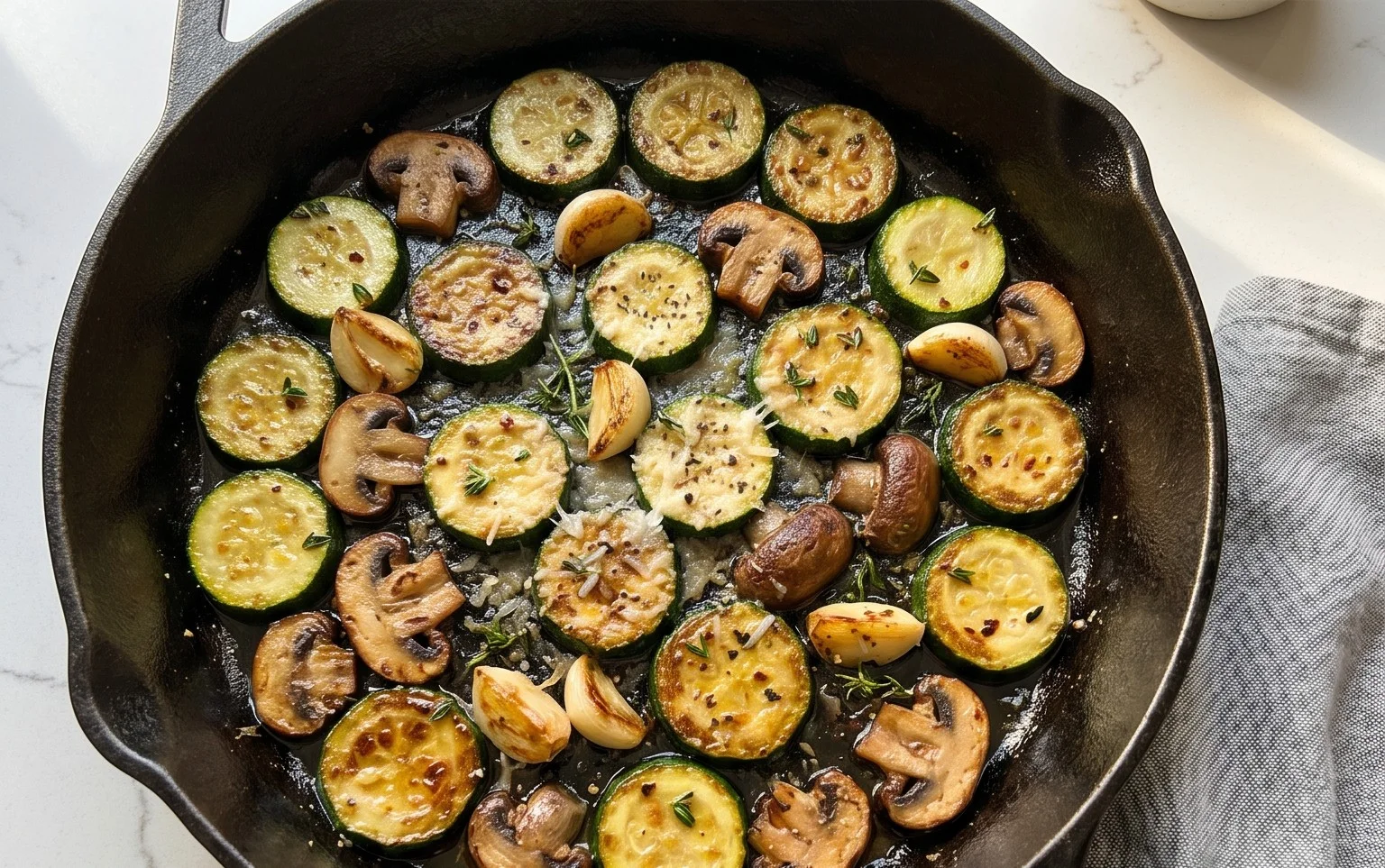 Skillet Zucchini and Mushrooms