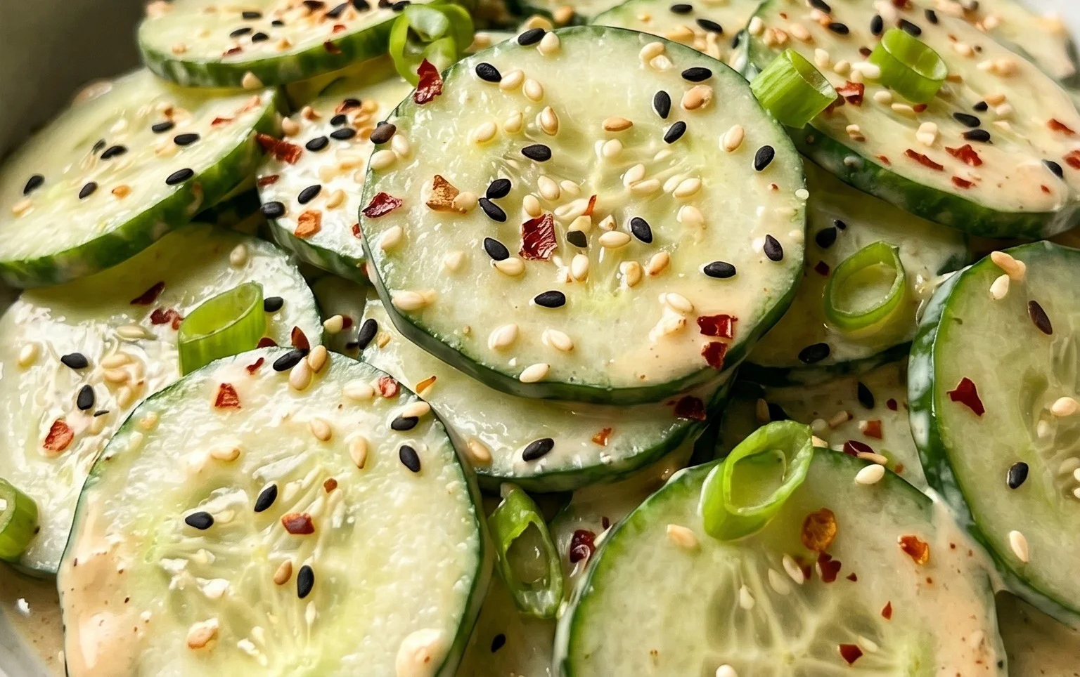 Creamy Asian Cucumber Salad Bowl