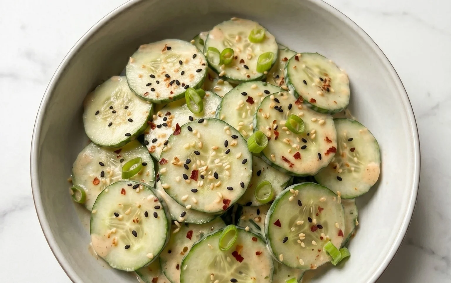 Creamy Asian Cucumber Salad Bowl