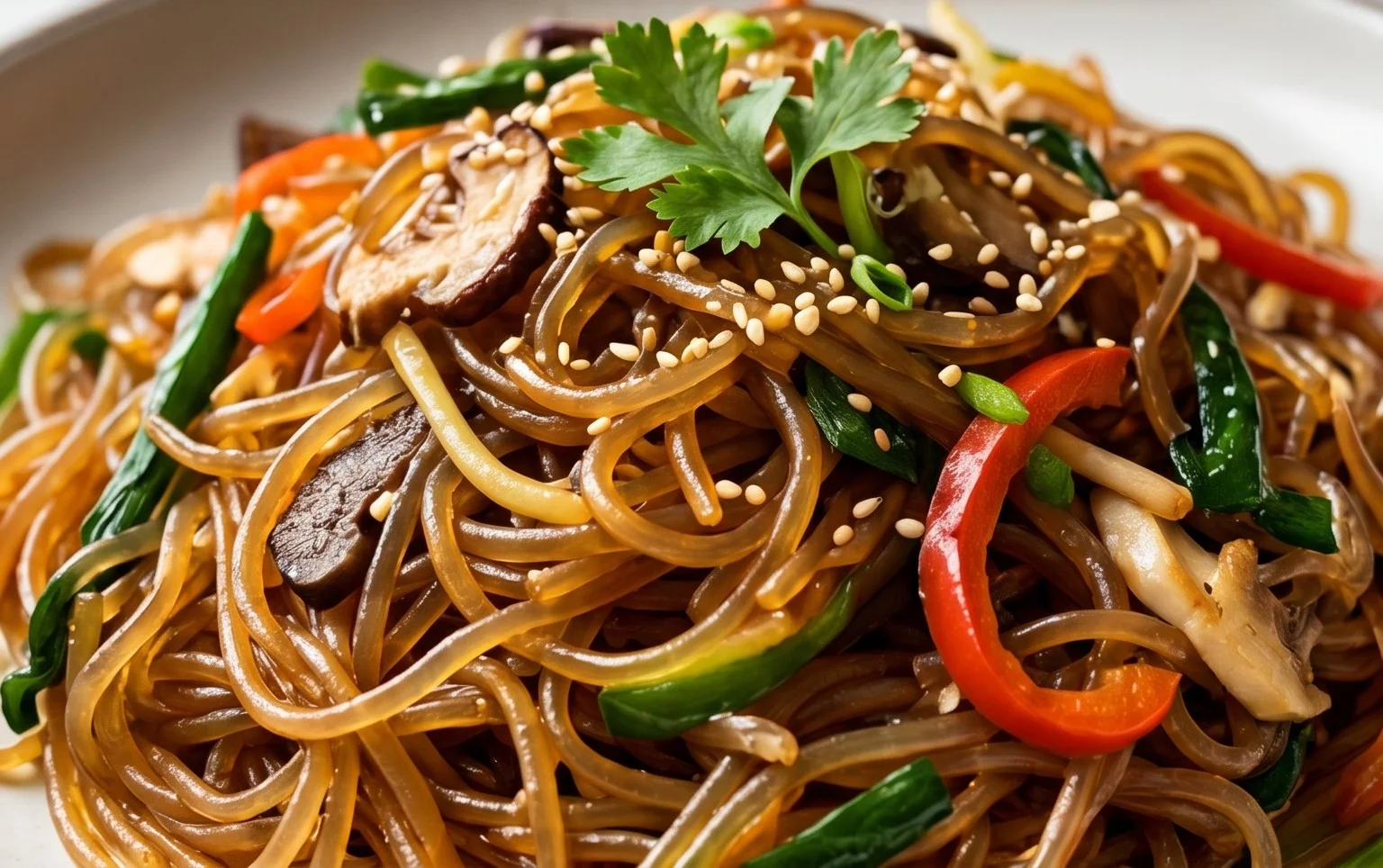 Japchae (Korean Glass Noodle Stir Fry)